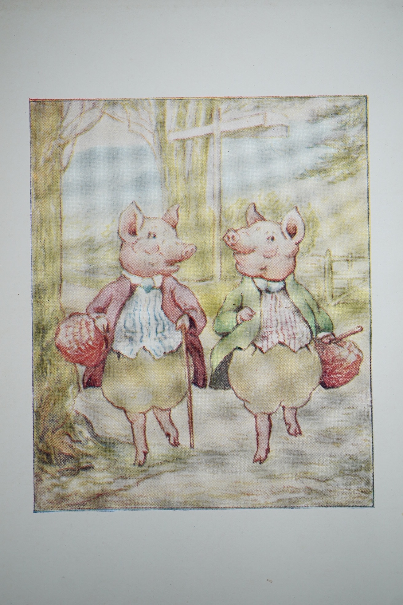 Potter, Beatrix - The Tale of Pigling Bland. First Edition. title illus., frontis., 14 coloured and other text illus., pictorial coloured e/ps.; light green paper boards lettered in brown, with mounted coloured illus. on